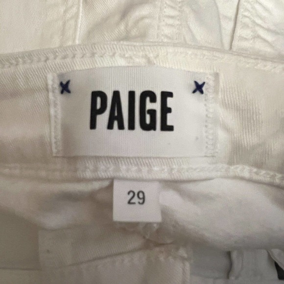 Paige Verdugo Ankle White Mid Rise Distressed Stretchy Skinny Jeans - Size 29 - Picture 6 of 7